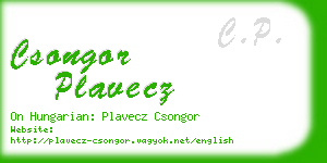 csongor plavecz business card